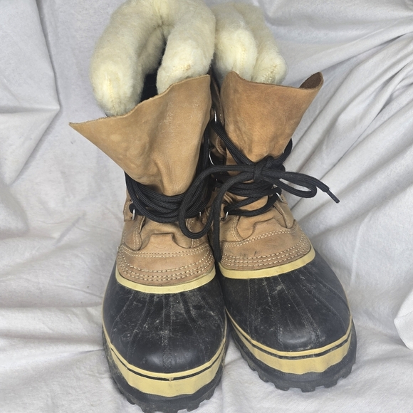 SOREL Men's Caribou Wool  Leather Waterproof Winter Boots Size 9 Mens 7 Women's - Picture 4 of 7